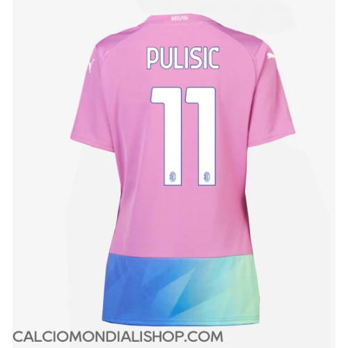 Maglie da calcio AC Milan Christian Pulisic #11 Terza Maglia Femminile 2023-24 Manica Corta